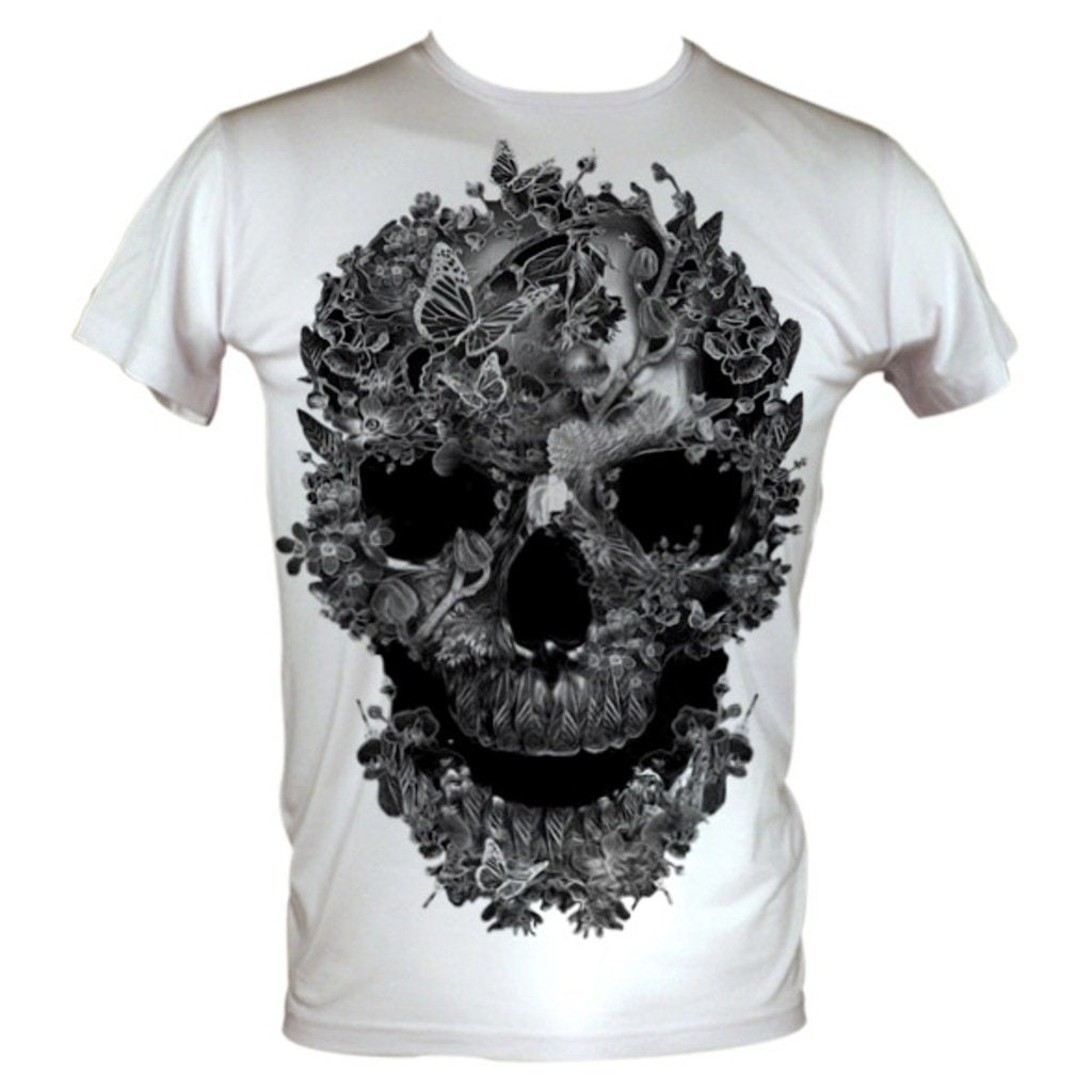 Black & White Skull Men's Basic T-Shirt