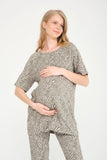 Perla Blanca Green Camouflage Patterned Breastfeeding Maternity T-shirt