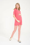 Perla Blanca Fuchsia Color Breastfeeding Maternity T-shirt