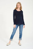 Perla Blanca Navy Blue Maternity Blouse with Breastfeeding Feature