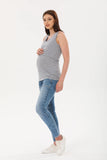 Perla Blanca Gray Maternity T-Shirt with Breastfeeding Straps