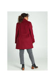 Perla Blanca Burgundy Double-breasted Wide Cut Oversized Premium Cashmere Coat with Button Closure