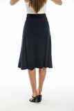 Perla Blanca Women's Navy Blue Belt Detailed Skirt