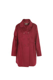 Perla Blanca Burgundy Double-breasted Wide Cut Oversized Premium Cashmere Coat with Button Closure