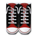 Black & Red Shoe Ankle Socks