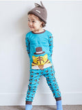 Cartoon Pattern Top Tee Pants Pajamas Set for  Girls