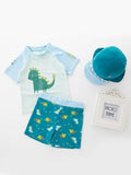 3 Piece Cartoon Dinosaur Swimwear Set for Boys - Lets Shop US