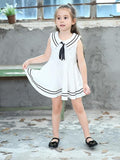 Navy Style Sleeveless Dress for Girls