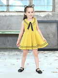 Navy Style Sleeveless Dress for Toddler Girls