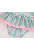 2 Piece Cute Dots Bow knot Onepiece Swimwear Set for Toddler Girls - Lets Shop US