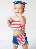 3 Piece Stars Stripes Swimwear Set for Toddler Girls - Lets Shop US