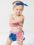 3 Piece Stars Stripes Swimwear Set for Toddler Girls - Lets Shop US