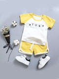 2 Piece Sports Tee T-shirt Top & Shorts Set for Toddler Boys