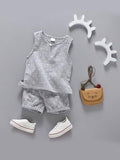 2 Piece Breathable Tee Vest Top & Shorts Set for Toddler Girls