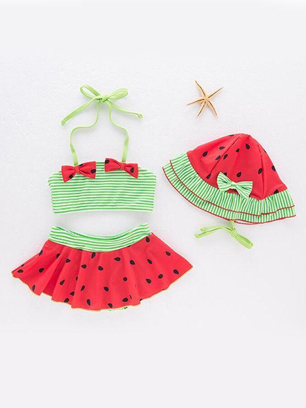 Molo Girls Strawberry Print Tank & Underwear Set - Pumpkin and Bean