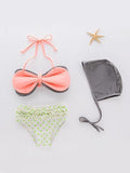 3-piece Big Bowknot Swimsuit Set for Toddler Girls