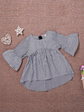 Trumpet Grey Striped Dress for Toddler Girls