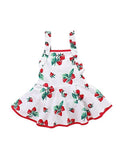 Strawberry Printed Strapped Baby Dress  for Baby Girls