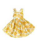 Floral Print Strapped Cotton Dress for Baby Girls