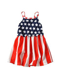 4th of July Stars Stripes Dress for Toddler Girls