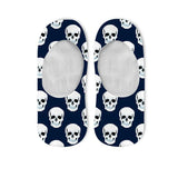 Navy Blue Skull No Show Socks