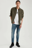 Regular Fit Long Sleeved Jean Shirt Jacket