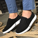 Suede White Sole Men's Shoes Black