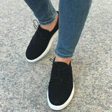 Suede White Sole Men's Shoes Black