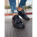 Patent Leather Black Sole Men's Shoes Black