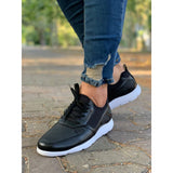 White Sole Men's Shoes Black