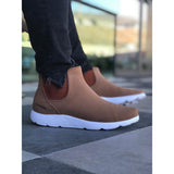 Tan Suede Skin White Sole Men's Boot