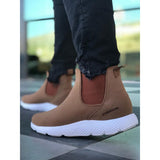 Tan Suede Skin White Sole Men's Boot