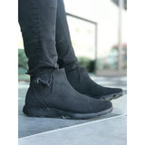 Black Suede Skin Black Sole Men's Boot