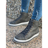 Anthracite Skin White Sole Men's Boot