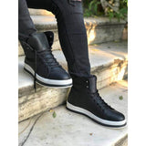 Black Skin White Sole Men's Boot