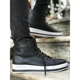 Black Skin White Sole Men's Boot