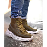 Khaki Skin White Sole Men's Sport Boot