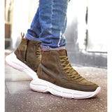 Khaki Skin White Sole Men's Sport Boot