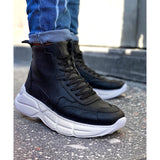 Black Skin White Sole Men's Sport Boot