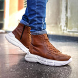 Tan Skin White Sole Men's Sport Boot