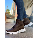 Brown Skin White Sole Men's Sport Boot