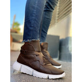 Brown Skin White Sole Men's Sport Boot