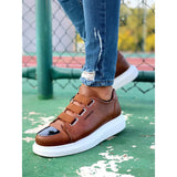 White Sole Men's Shoes Tan Color