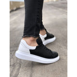 White Sole Men's Shoes Black