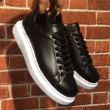 White Sole Men's Shoes Black