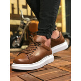 White Sole Men's Shoes Tan Color