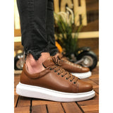 White Sole Men's Shoes Tan Color