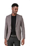 Slim Fit Brown Fabric Jacket