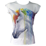 Oil Painting Unicorn Women's Basic T-Shirt