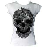 Black & White Skull Women's Basic T-Shirt